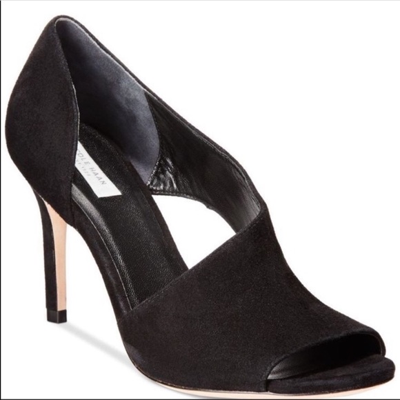 Cole Haan Shoes - Cole Haan Viveca Black Suede Pump with Cut Out Size 8B with Box